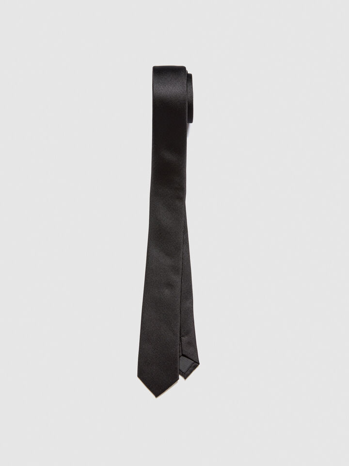 Jacquard tie - null - Black | Sisley image number 1